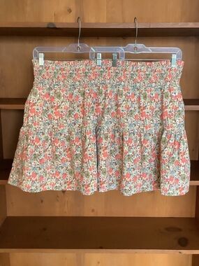 Universal Thread Plus Size Floral Smocked Mini Skirt Cottagecore 100% Cotton 3X